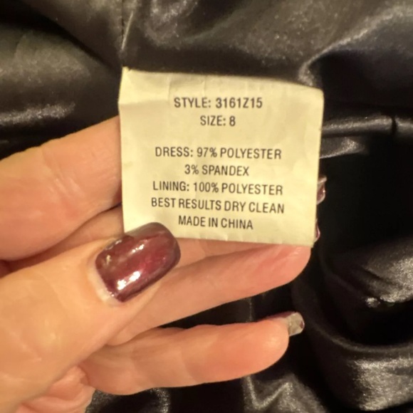 Vintage Essentials By A•B•S Women’s Satin Cocktail Dress Pleated With Rose US8 - Picture 9 of 9